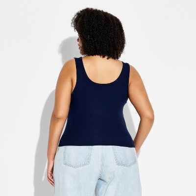 Women's Beaded Tank Top - Wild Fable Navy Blue Crabs XXL
