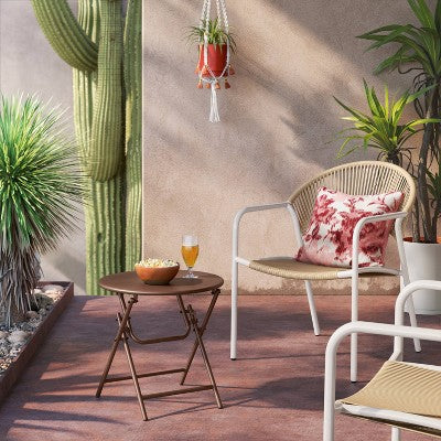 Mackworth Outdoor Stacking Patio Club Chair White - Threshold (LOCAL PICKUP ONLY)