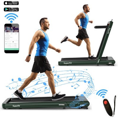 SuperFit 4.75HP 2 In 1 Folding Home Treadmill with Remote APP Control (LOCAL PICKUP ONLY)