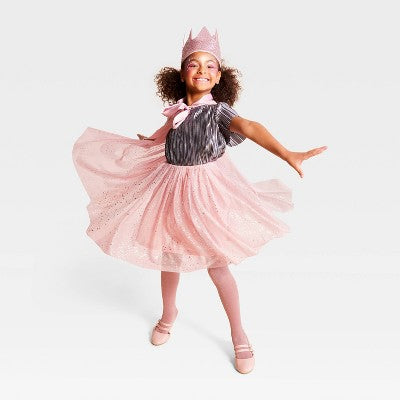 3pc Kids' Elevated Princess Costume Apparel Kit with Crown Pink - Hyde and EEK! Boutique