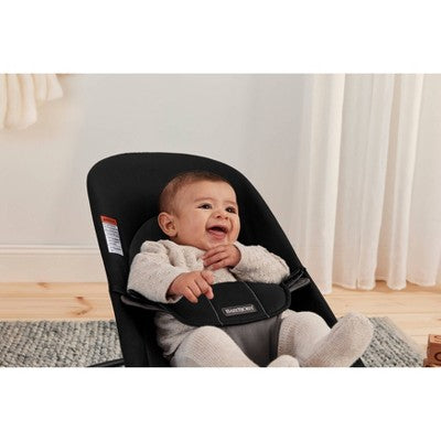 BabyBjorn Bouncer Balance Soft Woven - Black/Dark Gray: Cotton, Reclining Seat, Machine Washable, 3-Point Harness (LOCAL PICKUP ONLY)