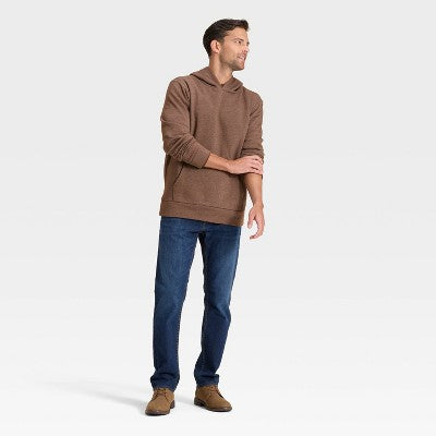 Men's Every Wear Fleece Hooded Sweatshirt - Goodfellow & Co Brown L