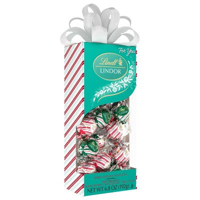 Lindt LINDOR Christmas Candy Tradition Box Peppermint Assorted Chocolate - 6.8oz
