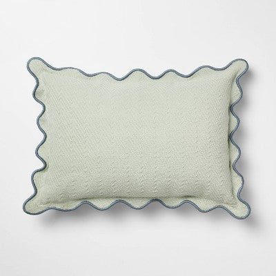 Lumbar Textured Easter Herring Bone Pillow Green Mirage - Threshold Design with Studio McGee