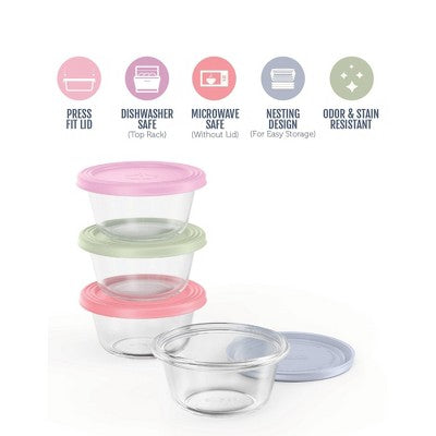 Ello Everyday 4pk 2c Round Food Storage Container Set