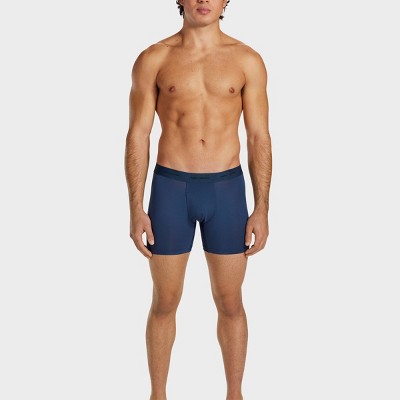 Pair of Thieves Men's Quick Dry Boxer Briefs 3pk - Navy Blue L: Mid Rise, Full Waistband Elastic, Machine Washable