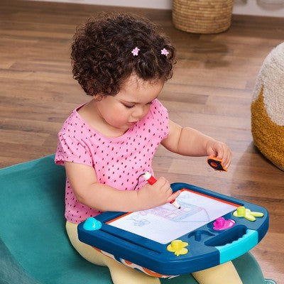 B. toys Stamp & Sketch Magnetic Drawing Board - Portable Sketcher with 4 Animal Stamps