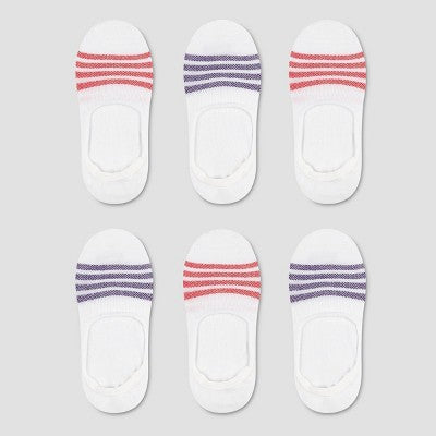 Hanes Premium Women's Cool Comfort Lightweight 4+2 Bonus Pack Liner Socks - White 5-9