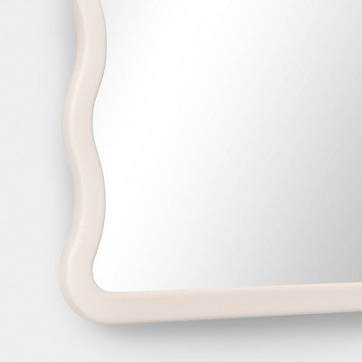 Wavy Over the Door Mirror White - Room Essentials (LOCAL PICKUP ONLY)