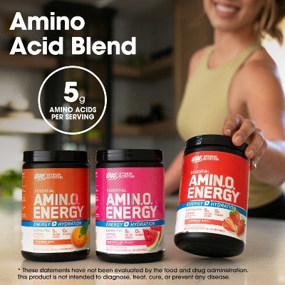 Optimum Nutrition Essential Amino Energy Hydration Plus Focus Powder - Strawberry Burst - 30 Servings - 9.5oz