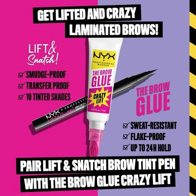 NYX Professional Makeup The Brow Glue Crazy Lift Eyebrow Gel - 0.23 fl oz