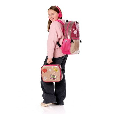 Locker Club Kids' 16L Kids Backpack with Lunch Box Headphone - Red/Gray: Preschool Backpack
