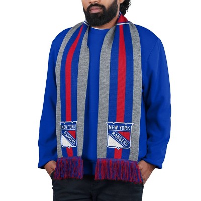 NHL New York Rangers Big Logo Scarf - Gray: Acrylic Midweight Wrap with Team Logo