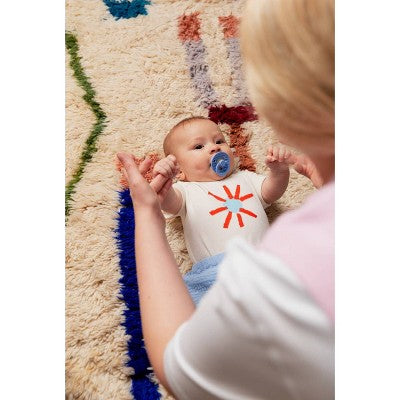 Bibs Studio Collection Colour Stripe Latex Pacifier 6-18 Months - Pink Sky Blue Mix - 2pk: Rubber, Air Vents