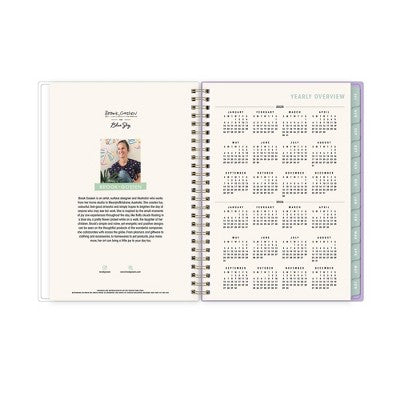 Blue Sky Brook Gossen Planner Notes 5.875"x8.625" Weekly/Monthly Wirebound 12 Month Purple Striped Undated