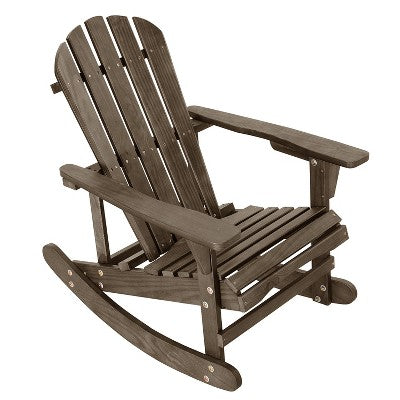 Saint Birch Adirondack Wooden Rocking Chair, Brown (LOCAL PICKUP ONLY)