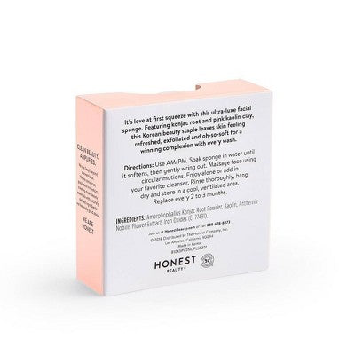 Honest Beauty Gentle Konjac Sponge with Kaolin Clay - 1ct
