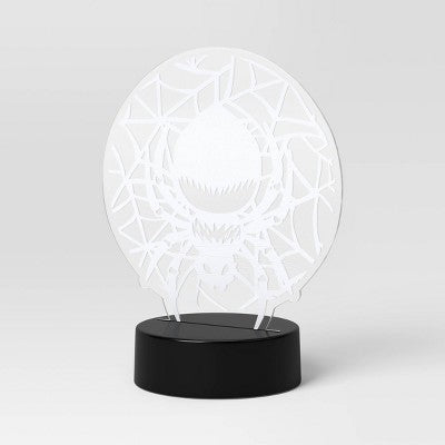 Lit Acrylic Spider and Web Figurine - Hyde and EEK! Boutique Neon Blue