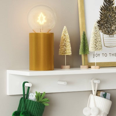 Christmas Tree Warm White Filament Bulb with Metal Cylinder Base Battery Operated - Wondershop