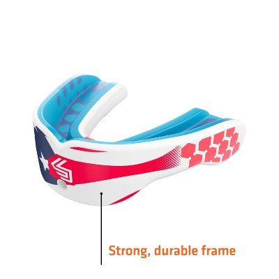 Shock Doctor Sport Gel Max Pro Stars and Stripes - Youth: Strapless Mouth Guard, BPA-Free