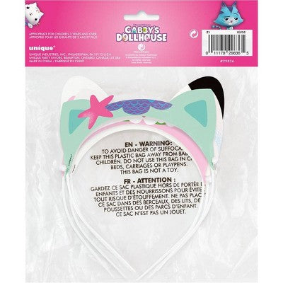 4ct Gabby's Dollhouse Paper Headbands Glitter