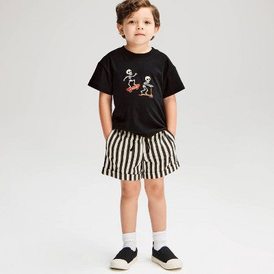 Toddler Boys' 2pc Halloween Skating Skeleton 3T