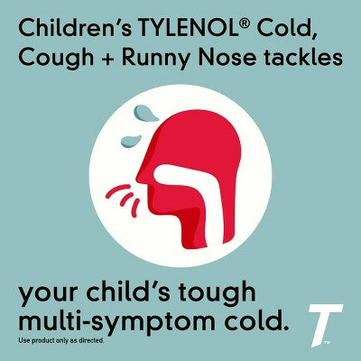 Tylenol Childrens Cold + Cough + Runny Nose Relief Liquid - Acetaminophen - Grape - 4 fl oz