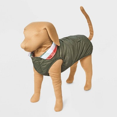 Reversible Plaid Dog Vest - Boots & Barkley L: Adjustable, Hook and Loop Closure