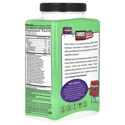 Force Factor Kids, Super Chews Superfoods, Very Berry Grape, 60 Soft Chews