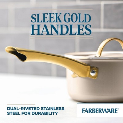 Farberware Radiant 3qt Nonstick Covered Sauce Pan: Dishwasher-Safe, Tempered Glass Lid, Electric & Gas Compatible