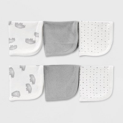 Carter's Just One You Baby Bear Washcloths - Gray