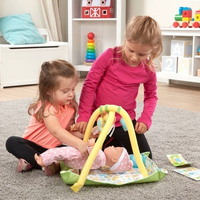 Melissa & Doug Mine to Love Toy Time Play Set for Dolls with Activity Gym, Stacker, Blocks, More - 16pc: Emotional Development, Plastic Material