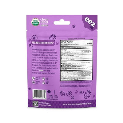 The Eez Co. Lolleez Organic Throat Soothing Pops - Mixed Berry/Elderberry - 15ct
