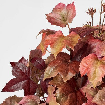 22" Mixed Fall Artificial Leaf Arrangement Red - Threshold designed with Studio McGee