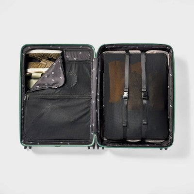 Signature Hardside Large Checked Spinner Suitcase Matte Green - Open Story: Expandable, Water-Resistant, TSA Locks (LOCAL PICKUP ONLY)