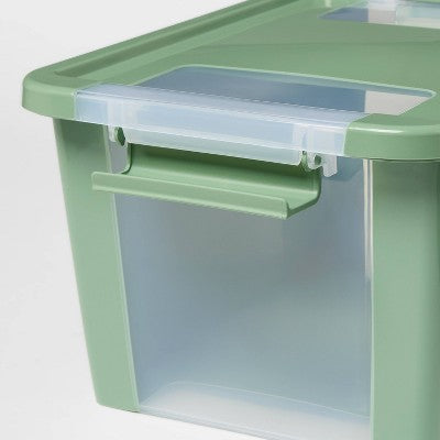 2pk Latching Window Utility Storage Boxes Small Versatile Green - Brightroom