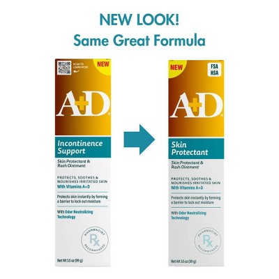 A+D Incontinence Support Skin Protectant and Rash Ointment - 3.5oz