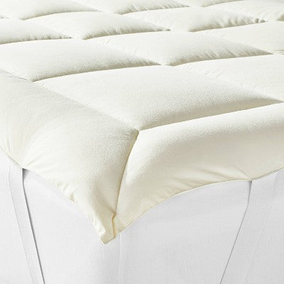 King Wool Blend Quilted Mattress Topper - Casaluna: Cotton Cover, 250 Thread Count, OEKO-TEX Certified