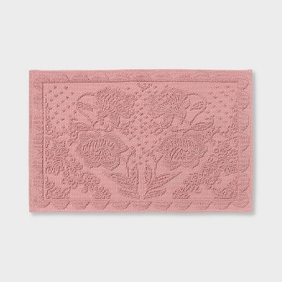 20"x30" Valentine's Day Woven Jacquard Bath Rug Pink - Threshold