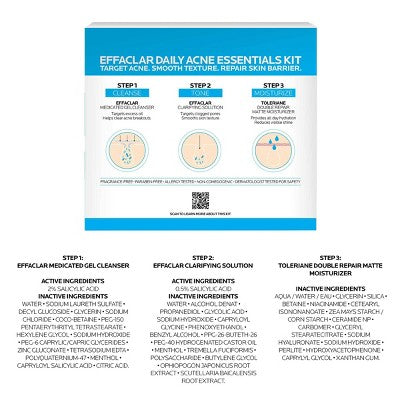 La Roche Posay Effaclar Acne Daily Essential Kit - 3ct