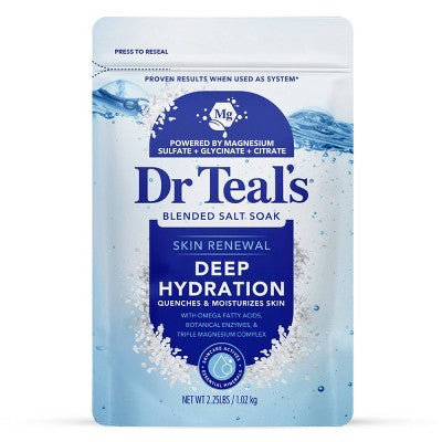 Dr Teal's Skin Renewal Deep Hydration Blended Salt Soak - 2.25 lb: Resealable Bag, For Normal Skin