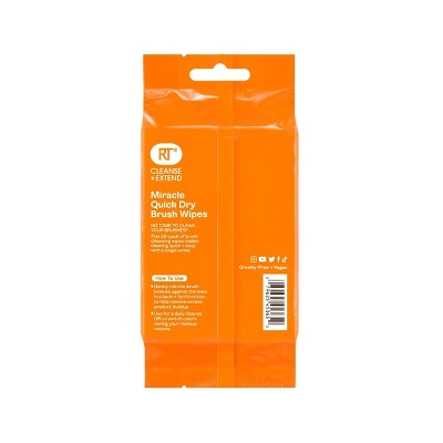 Real Techniques Miracle Quick Dry Brush Wipes - 20ct