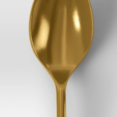 4pc Harrington Cocktail Spoons Gold - Threshold: Modern Gold Flatware Set, Stainless Steel, Dishwasher-Safe, Service for 4
