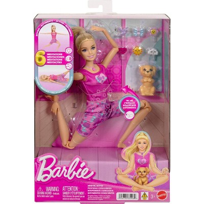 Barbie Mindful Moves Fashion Doll in Yoga Clothes with Audio, Lights and Music, Blonde with Pet