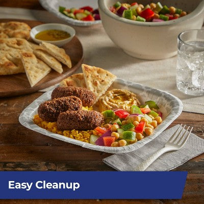 Hefty Extra Deep Square Disposable Plates 8.5" - 40ct: Paper, Abstract Pattern