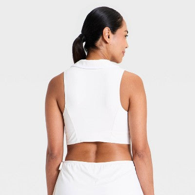 Women's Everyday Soft Polo Sports Bra - All In Motion Cream XL