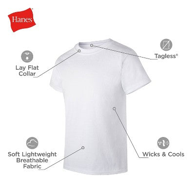 Hanes Men's Cotton Stretch Crewneck Shirt - White S