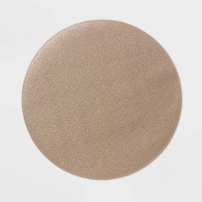 15" Round Pebble Faux Leather Charger Bronze - Threshold: Traditional Placemat, Spring & Fall Decor