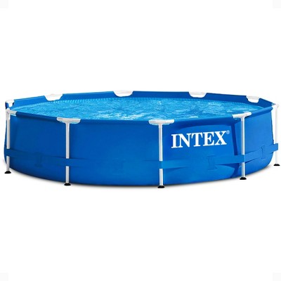 Intex 10 Foot x 30 Inch Above Ground Round Swimming Pool, (Pump Not Included) (LOCAL PICKUP ONLY)