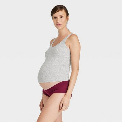 Maternity 3pk Under the Belly Maternity Hipster Underwear - Auden Pink/Maroon/Black XS